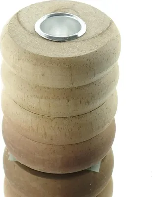 Produktbild von nature trends Stabkerzenhalter Natur zylindrisch mit Rippenoptik Ø 7 cm - Holz