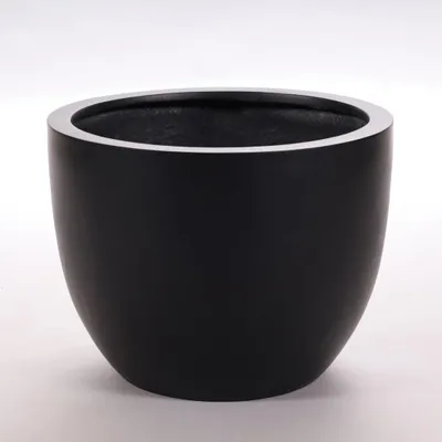 Produktbild von Elegant Einrichten | Pflanzkübel | Fiberglas | rund konisch | D50xH38cm | schwarz-matt.