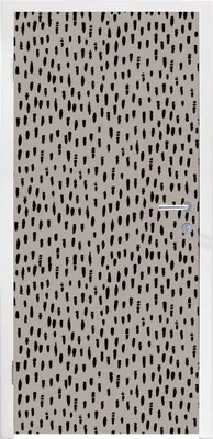 Produktbild von MuchoWow® Türtapete Selbstklebende Türfolie Polka dots - Braun - Schwarz 85x205 cm Türposter Türaufkleber Klebefolie Türklebefolie - Türverzierung - Türen Dekoration - Plakaten