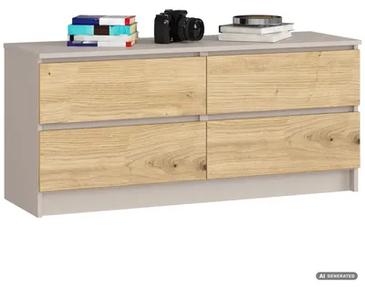 Produktbild von Kommode K120 Kaschmir 120 cm 4 Schubladen Farbe Artisan-Eiche B120xH55xT40 cm