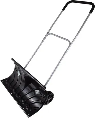 Produktbild von Famanu Schneeschaufel mit Doppelstiel und 66 cm Breite - Schwarz