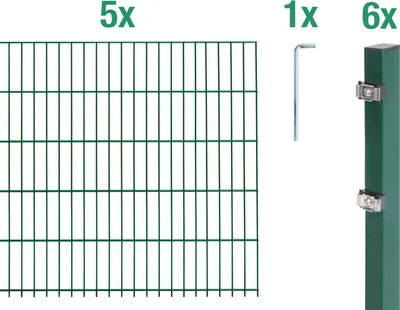Produktbild von Doppelstabmattenset ALBERTS Typ 6/5/6 1000 x 140 cm grün