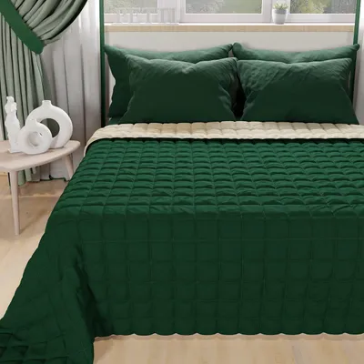 Productafbeelding van Dubbelzijdige Quilt voor Tweepersoonsbed in Duif Groen