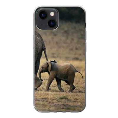 Produktbild von MuchoWow® Handyhülle Schutzhülle Hülle für iPhone 13 mini Elefant - Tiere - Savanne - Natur Silikon Softcase Handy Hülle - Softcase