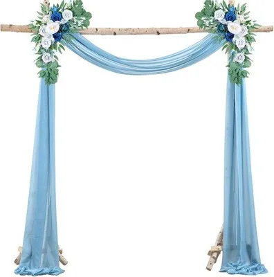 Immagine prodotto di Tenda sospesa in chiffon blu 75x550 cm per decorazione