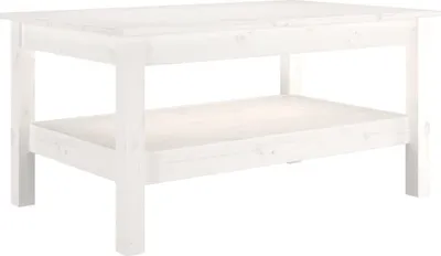 Immagine prodotto di Tavolino da Salotto Bianco 80x50x40 cm Legno Massello di Pino