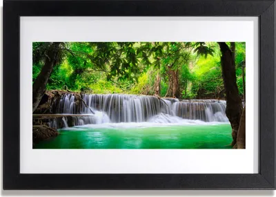 Produktbild von Bild 30x20 MDF-Rahmen Wandkunst Wasserfall Lake Forest Natur