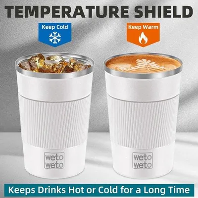 Produktbild von Isolierdoppelwandiger Reisebecher aus Edelstahl, 12 oz