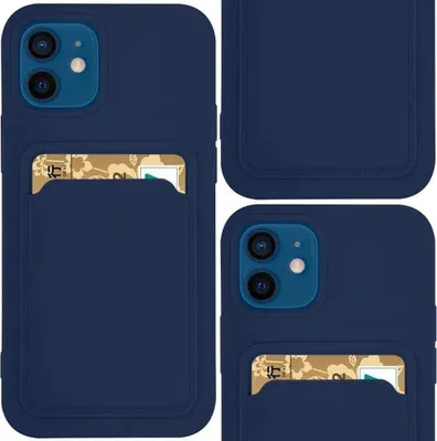Image de Etui à cartes en silicone avec pochette pour Samsung Galaxy S21+ 5G (S21 Plus 5G) Bleu marine