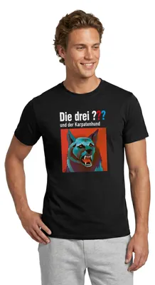 Produktbild von Spreadshirt Die Drei Fragezeichen Und Der Karpatenhund Männer T-Shirt, 4XL, Schwarz