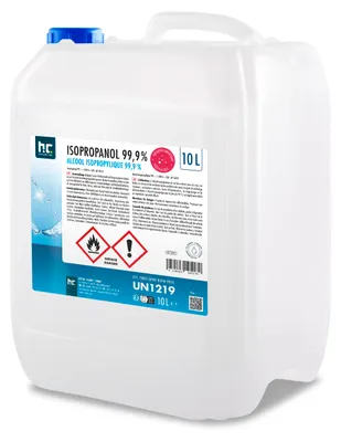 Produktbild von 10 L Isopropanol 99,9% zur Flächenreinigung, als Lösungsmittel für Fette, Harze, Lacke, Tinte