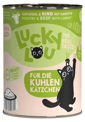 Produktbild von Lucky Lou Lifestage Kitten Geflügel & Rind 6x 400 g