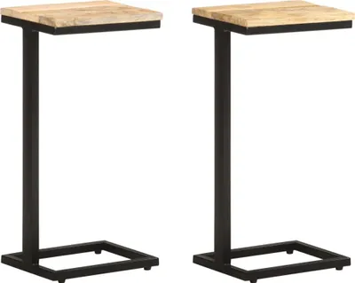 Zdjęcie produktu dla Stoliki boczne, 2 szt., 31,5 x 24,5 x 64,5 cm, drewno mango
