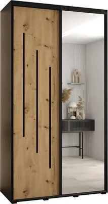 Produktbild von MEBLE KRYSPOL Davos 9 Schrank, zwei Türen - 235,2x140x45 cm - Schwarz Artisan Schwarz
