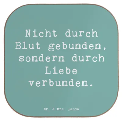 Produktbild von Mr. & Mrs. Panda Untersetzer für Gläser Spruch Adoptivbruder Liebe - Meeresbrise - Geschenk, handgemacht, weinglasuntersetzer, Geschwisterliebe, Adoption, Lächeln