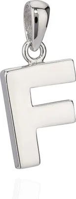 Produktbild von 13x10mm Kettenanhänger Buchstabe F Silber 925 anlaufgeschützt glanz Alphabet