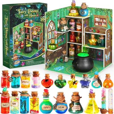 Produktbild von Zaubersaft Set mit Edelsteinpulver, 20 Stück, kreatives Spielzeug für Kinder ab 6 Jahren