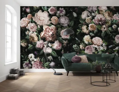 Obrázek produktu pro Komar netkaná tapeta - Victoria Black - rozměr: 400 x 250 cm (šířka x výška) - 4 panely, obývací pokoj, ložnice, tapety