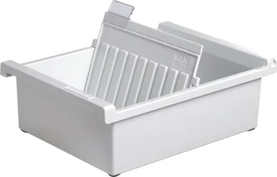Produktbild von HAN Karteitrog DIN A6 quer innovatives, attraktives Design für 800 Karteikarten, inklusive 1 Stützplatte mit Sichtreiter, 966-0-11, lichtgrau