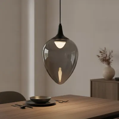 Productafbeelding van Hanglamp Nali 1-lichts smoke glas, AI-gegenereerde afbeelding
