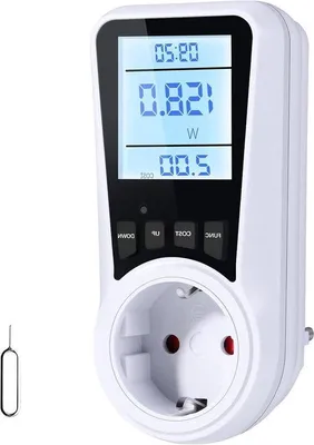 Productafbeelding van Stroommeter - Energieverbruik Monitor - Bespaar Energiekosten - 7 Meetmodi - 16 A / 3680 W - Wit