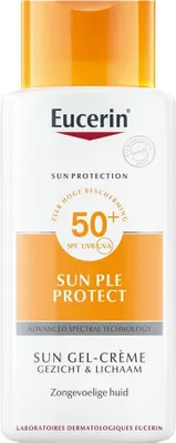 Zdjęcie produktu dla Eucerin Sun Leb Protect SPF50+ Przeciwsłoneczny żel-krem do twarzy i ciała, 150 ml