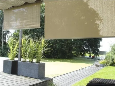 Produktbild von NESLING Coolfit Rollo Sand 2.4 x 1.48 m, Einziehbar, Flach, Seitenmarkise, Stoff, Sand, Terrasse