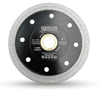 Productafbeelding van Diamantzaagblad 105 mm, X-Mesh Turbo, voor porselein, tegels, marmer, keramiek, graniet, met een boorgat van 22,23 mm en een onderlegplaat van 16 mm