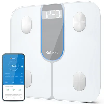 Zdjęcie produktu dla Renpho ELIS 1C, Elektroniczna waga osobista, 180 kg, Biały, Kwadrat, Dotyk, Bateria