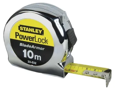 Productafbeelding van Stanley - "Powerlock" Micro, meetlint AW603 (10 m) (zilver/geel)