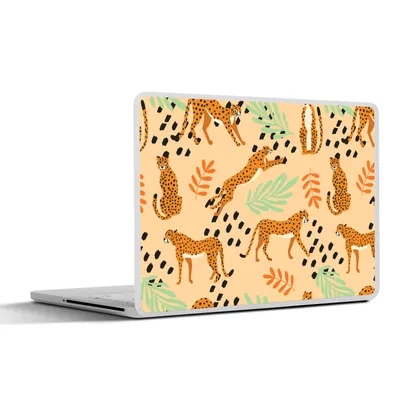 Produktbild von MuchoWow® Laptop Aufkleber Sticker Cover Muster - Gepard - Blätter 30x21 cm - Sticker für Laptop - Selbstklebend