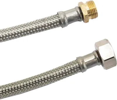 Produktbild von DN8 DVGW Panzerschlauch m. Edelstahlumflechtung 3/8" AG x 1/2" ÜM 1000 mm