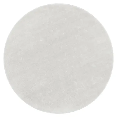 Produktbild von Waschbarer Teppich Wohnzimmer Kurzflor Einfarbiger Moderner Stil Weich Silber Grösse 80 cm Rund