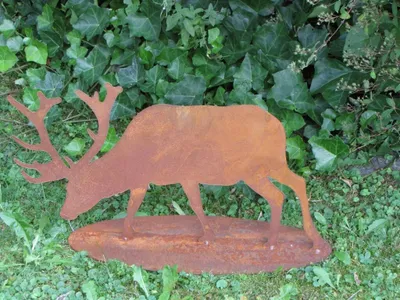 Produktbild von Edelrost Hirsch fressend, 3 Größen Hirsch fressend - 30 cm