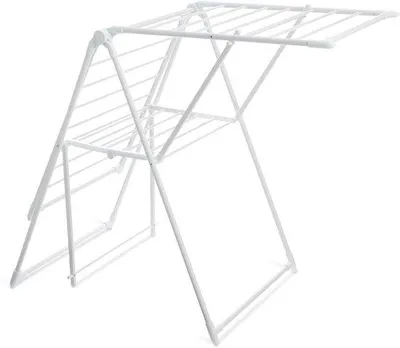 Obrázok produktu pre Biely kovový sušiak na bielizeň, skladací, 61 x 23,6 x 39,3 palca