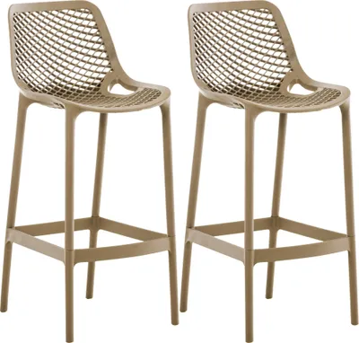 Produktbild von CLP 2er Set Barhocker Air Kunststoff mit Lehne wetterfest UV-beständig bis 160 kg schlamm