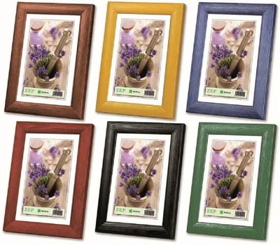 Image de ZEP : cadre photo en bois, profil semi-circulaire, assortiment 10 x 15 cm
