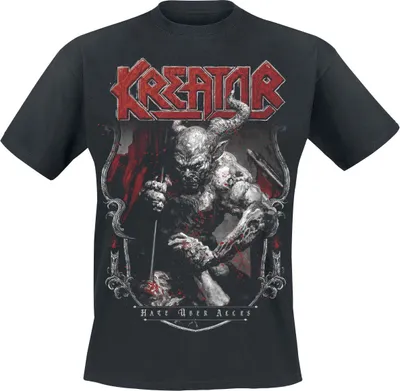 Produktbild von Kreator T-Shirt Herren Hate Über Alles Crest schwarz XXL