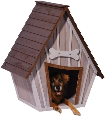 Produktbild von dobar Große Hundehütte "Hubi", Outdoor-Hundehütte mit entfernbarem Boden, 90 x 77 x 109 cm, Spießtanne