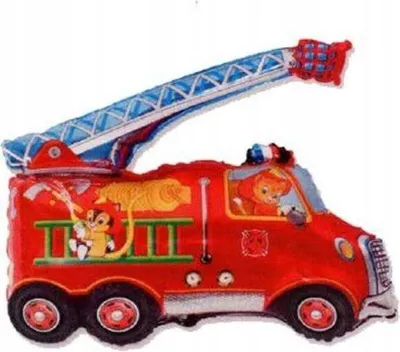 Image de Ballon en aluminium 14" FX - « Camion de pompiers » 1 pièce
