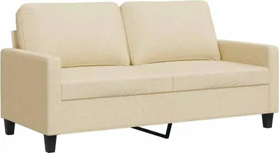 Image de vidaXL Canapé 2 places crème 140 cm Tissu