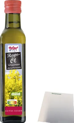 Produktbild von Hofgut Rapsöl mild (250ml Flasche) + usy Block