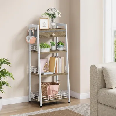 Obrázok produktu pre Regál so 4 policami a zásuvkou, biela farba