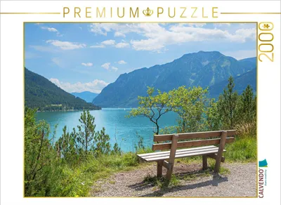 Produktbild von CALVENDO Puzzle Rastbank am Achenseeufer 2000 Teile Puzzle quer | 2000 Teile Lege-Größe 90x67cm Foto-Puzzle für glückliche Stunden