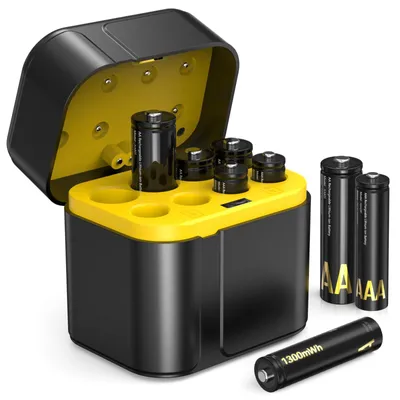 Productafbeelding van Oplaadbare 4 AAA- en 4 AA-batterijen Lithium met oplader, 1,5 V