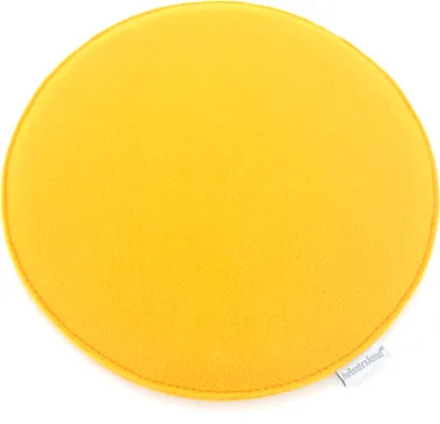Produktbild von heimtexland ® Sitzkissen Set Filz Stuhlkissen Stuhlauflage Filzkissen Stuhl Polster Kissen Typ631 4er Set 35 cm Rund Senfgelb
