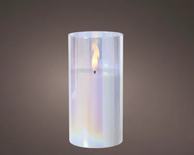 Zdjęcie produktu dla Świeca LED w opalizującym szkle 15cm