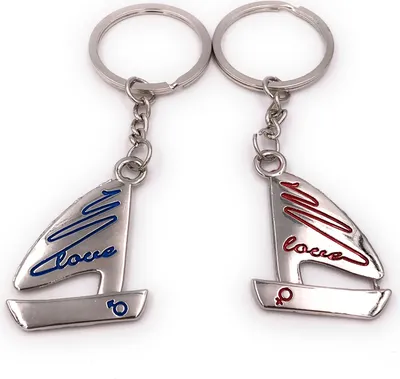 Produktbild von Onwomania Schlüsselanhänger Paaranhänger Liebe Boot Segelboot silber Anhänger Keychain