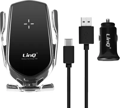 Immagine prodotto di supporto da auto 3 in 1 per smartphone caricatore a induzione 15W ruotabile a 360° LinQ