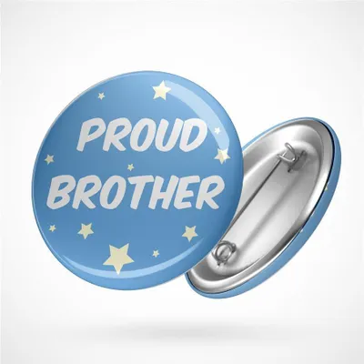 Produktbild von Huuraa Button Proud Brother Geschenk Ansteck Pin Größe 59mm Proud Brother Präsent
